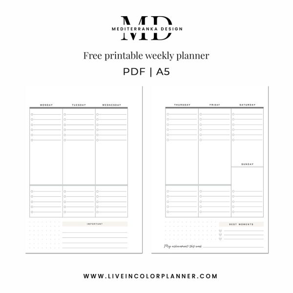 Weekly planner