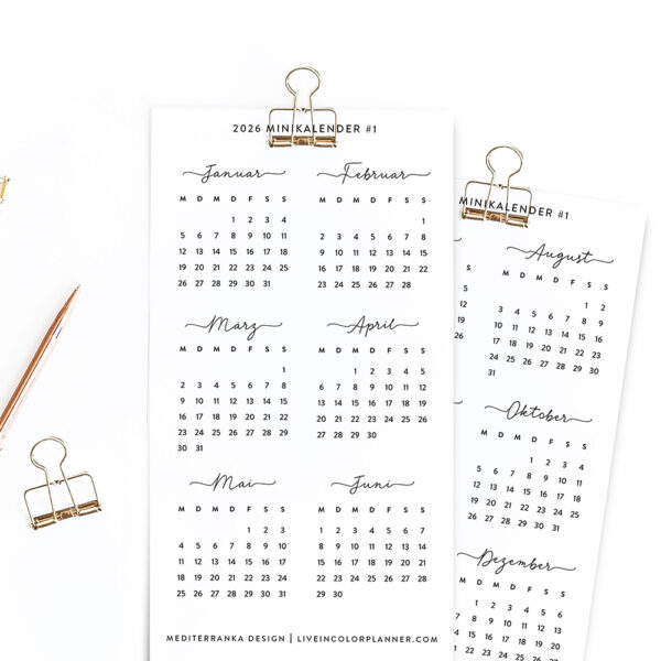 2026 Minikalender