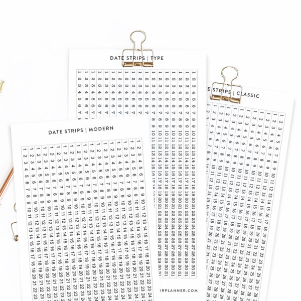 Date strips | Horizontal