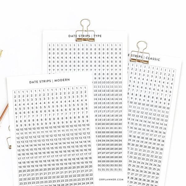 Date strips | Vertical