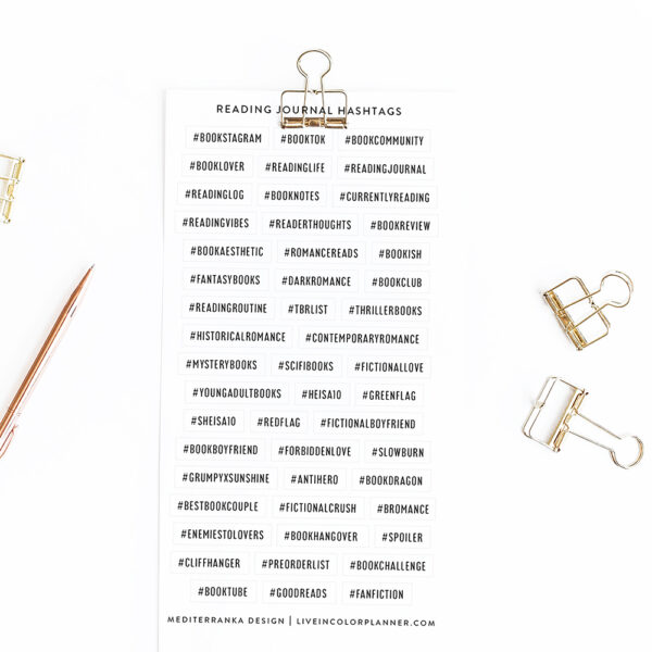 Reading journal hashtags