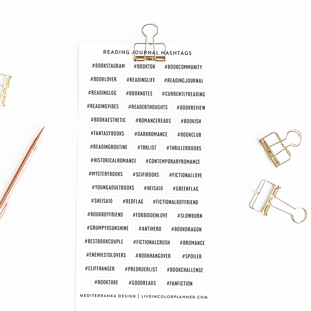 Reading journal hashtags