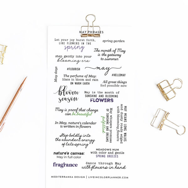 may phrase stickers for planner and journal