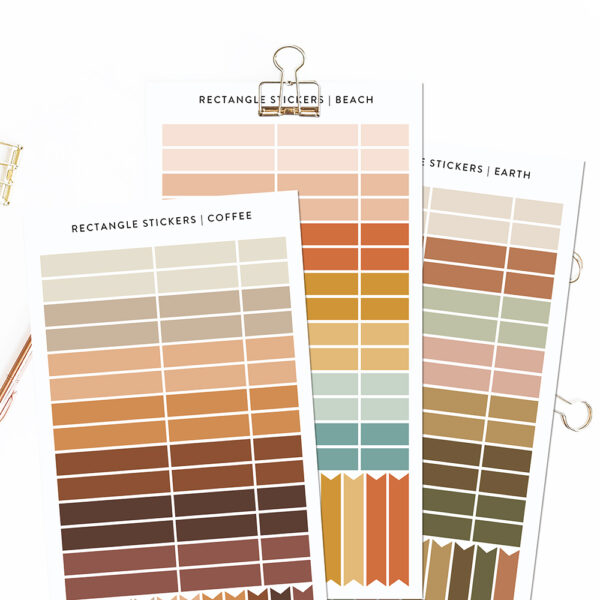 rectangle and banner label stickers