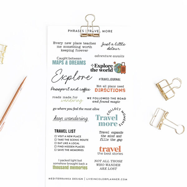 travel more phrase stickers
