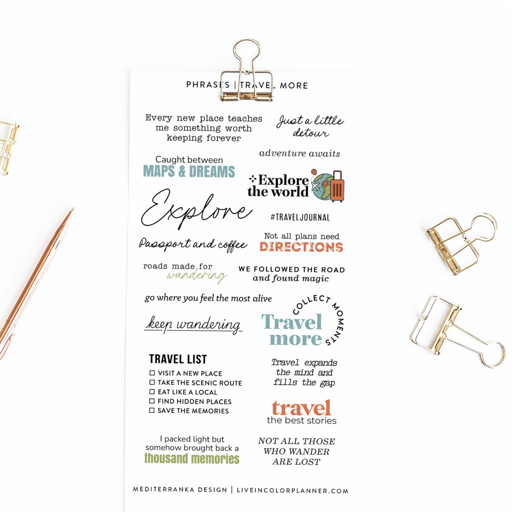 travel more phrase stickers